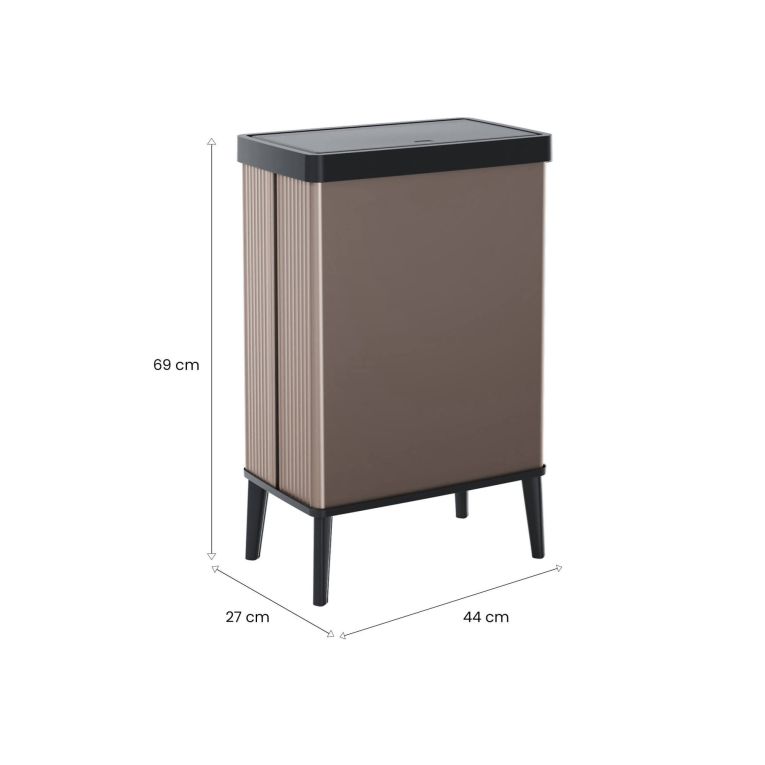 Pattumiera minimal cucina 54 L 44x27x69h cm marrone - Tofino