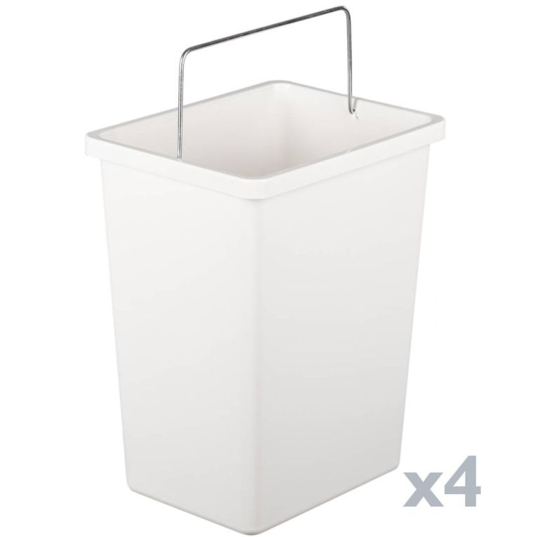 Pattumiera Nero Capacità 72 (18 per Secchio) Fissaggio a Muro Opzionale 60x25x93h cm, 4 Cestini - Anukhatun