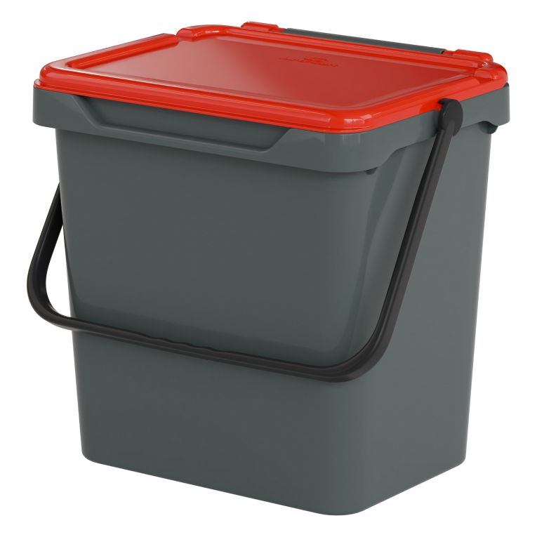 Pattumiera Rosso Capacità 37 lt un Cestino 40x31x39h cm, Made in Italy - Foscas