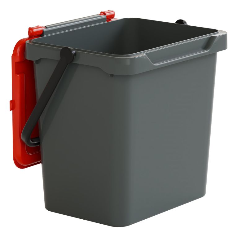 Pattumiera Rosso Capacità 37 lt un Cestino 40x31x39h cm, Made in Italy - Foscas
