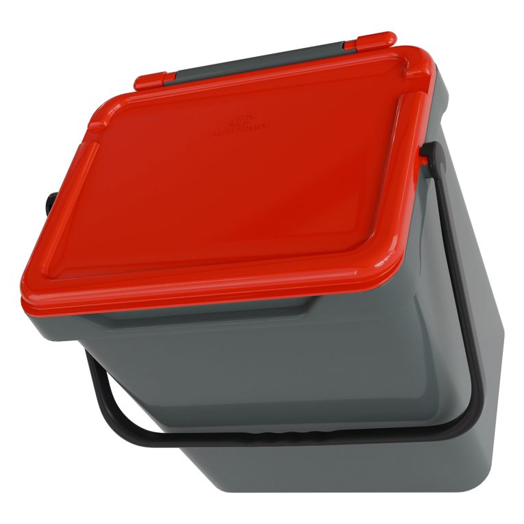 Pattumiera Rosso Capacità 37 lt un Cestino 40x31x39h cm, Made in Italy - Foscas