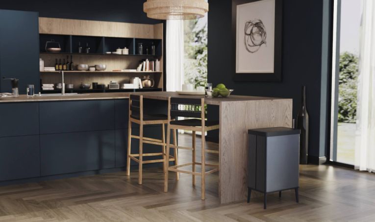 Pattumiera scandi 54 L 44x27x69h cm blu - Tofino