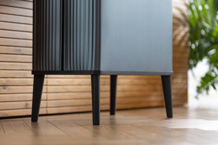 Pattumiera Scillato, Cestino portarifiuti, Bidone per raccolta differenziata, Mobile per spazzatura, 44x27 h69 cm, Blu