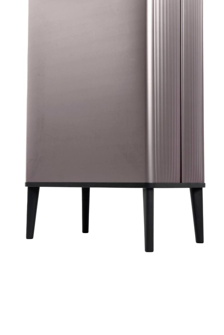 Pattumiera Scillato, Cestino portarifiuti, Bidone per raccolta differenziata, Mobile per spazzatura, 44x27 h69 cm, Marrone