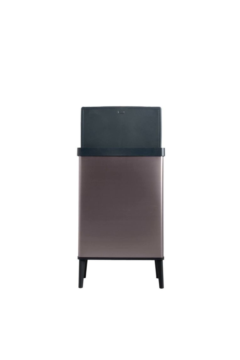 Pattumiera Scillato, Cestino portarifiuti, Bidone per raccolta differenziata, Mobile per spazzatura, 44x27 h69 cm, Marrone