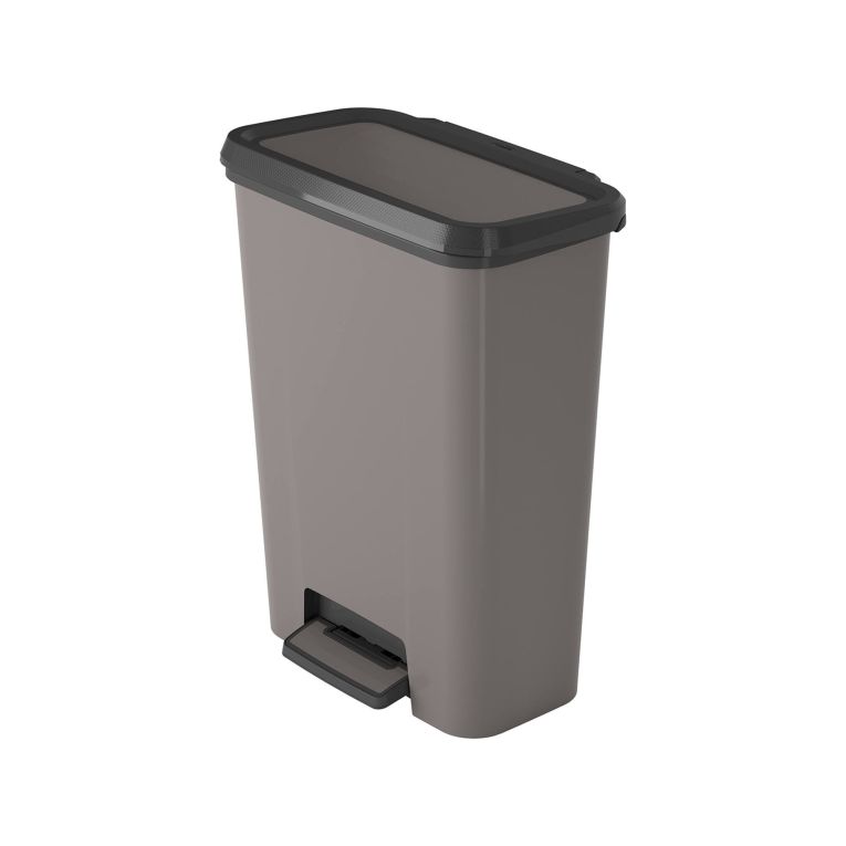 Pattumiera Sirmione, Cestino portarifiuti, Bidone per raccolta differenziata, Mobile per spazzatura, 48x29 h63 cm, Grigio scuro