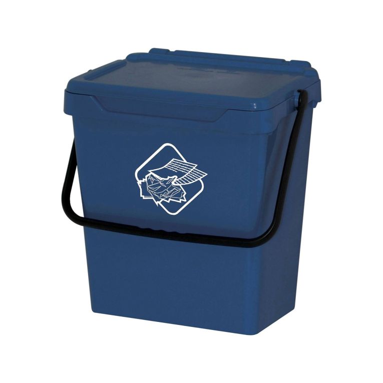 Pattumiera Stavelot, Cestino portarifiuti, Bidone per raccolta differenziata, Cestino spazzatura, 100% Made in Italy, 40x31h39 cm, Blu