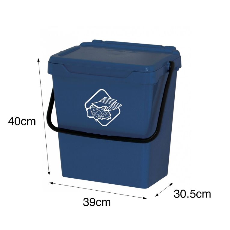 Pattumiera Stavelot, Cestino portarifiuti, Bidone per raccolta differenziata, Cestino spazzatura, 100% Made in Italy, 40x31h39 cm, Blu