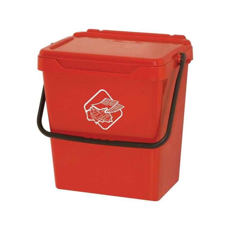 Pattumiera Stavelot, Cestino portarifiuti, Bidone per raccolta differenziata, Cestino spazzatura, 100% Made in Italy, 40x31h39 cm, Rosso