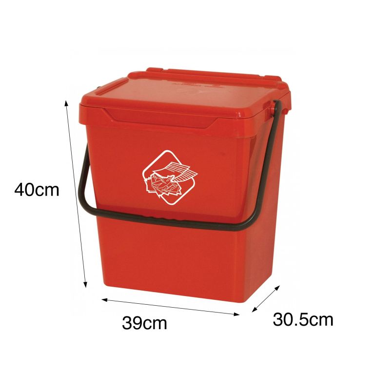 Pattumiera Stavelot, Cestino portarifiuti, Bidone per raccolta differenziata, Cestino spazzatura, 100% Made in Italy, 40x31h39 cm, Rosso