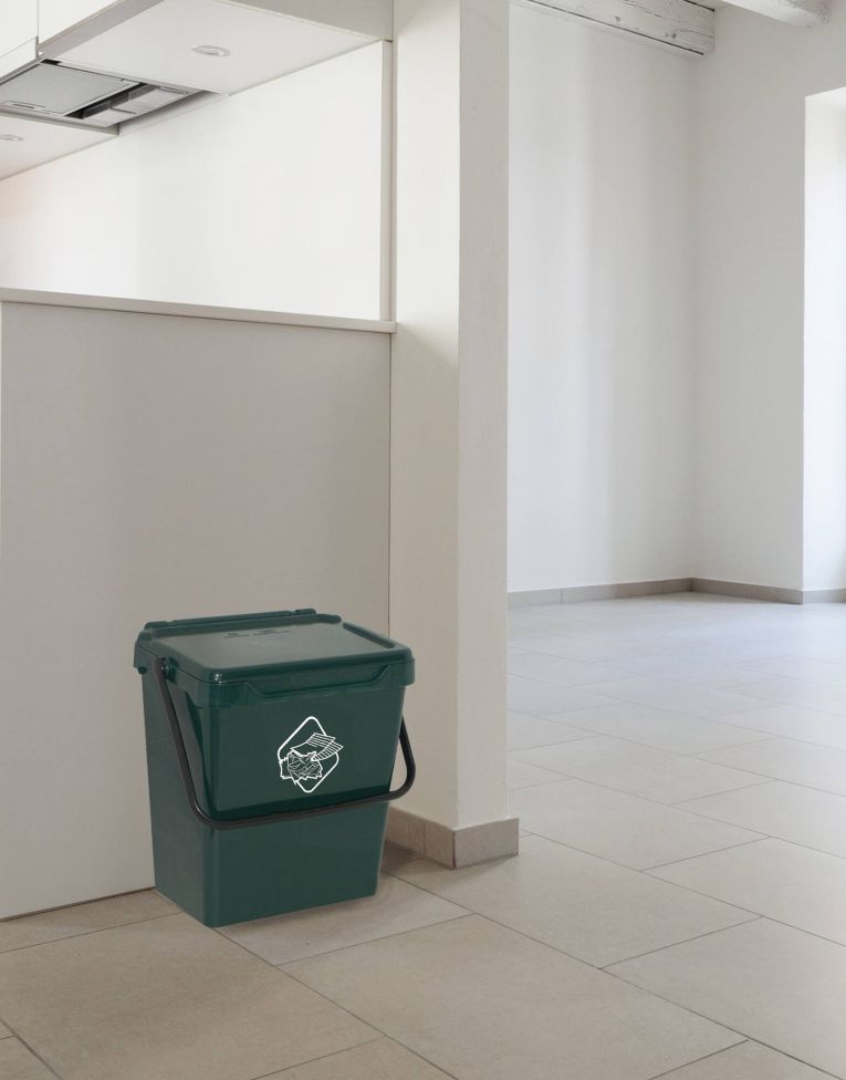 Pattumiera Stavelot, Cestino portarifiuti, Bidone per raccolta differenziata, Cestino spazzatura, 100% Made in Italy, 40x31h39 cm, Verde
