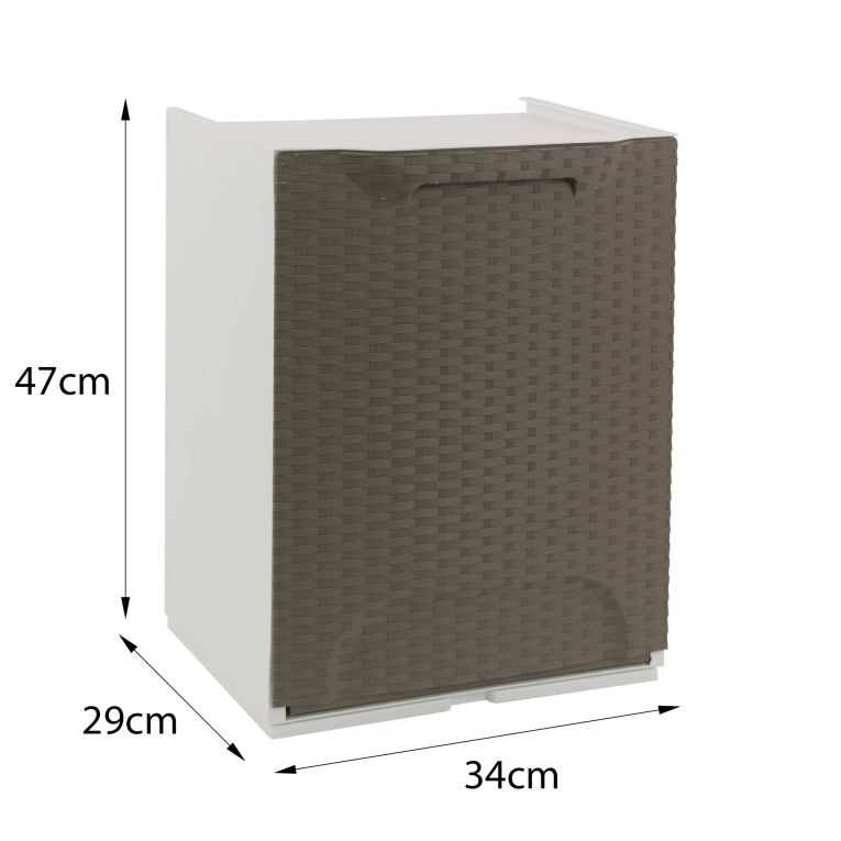 Pattumiera tortora e bianco 34x47h cm - Nakri