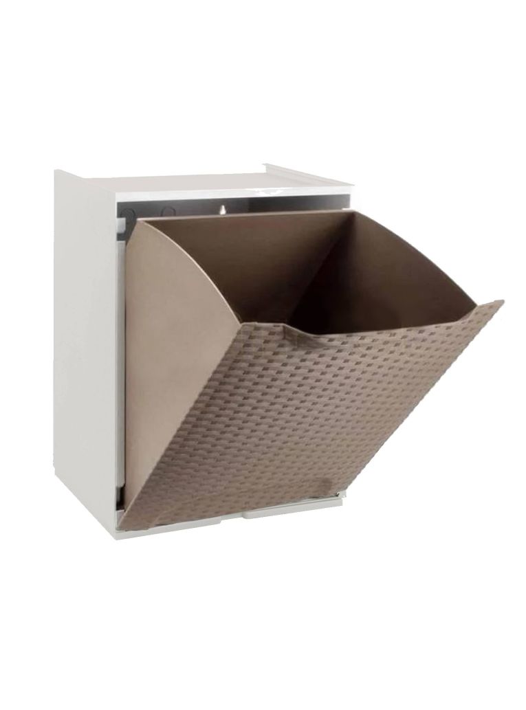 Pattumiera tortora e bianco 34x47h cm - Nakri