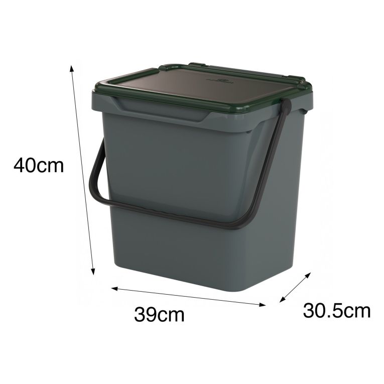 Pattumiera Verde Capacità 38 lt un Cestino 40x31x39h cm, Made in Italy - Foscas