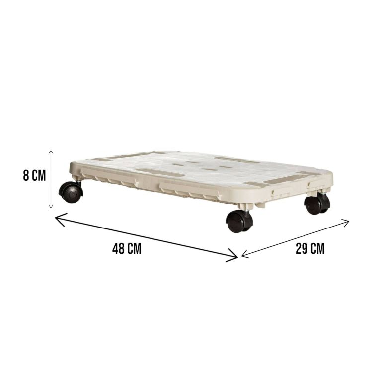Pedana con ruote Tbilisi, 48x29h8 cm, Beige
