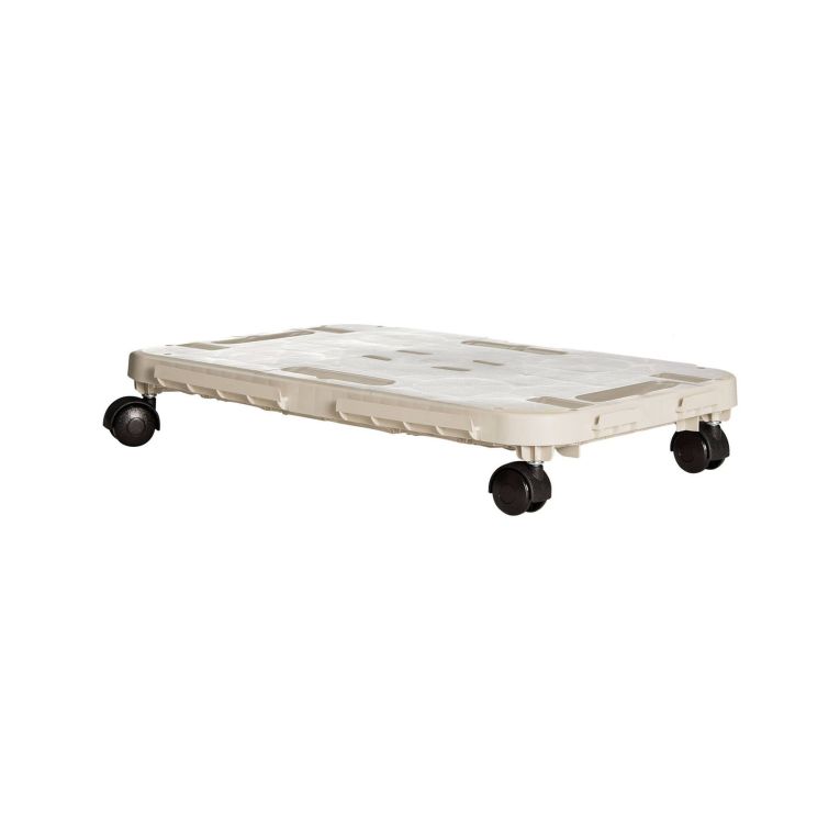 Pedana con ruote Zottegem, Carrellino multiuso, Piattaforma mobile per oggetti, 100% Made in Italy, 48x29h8 cm, Beige