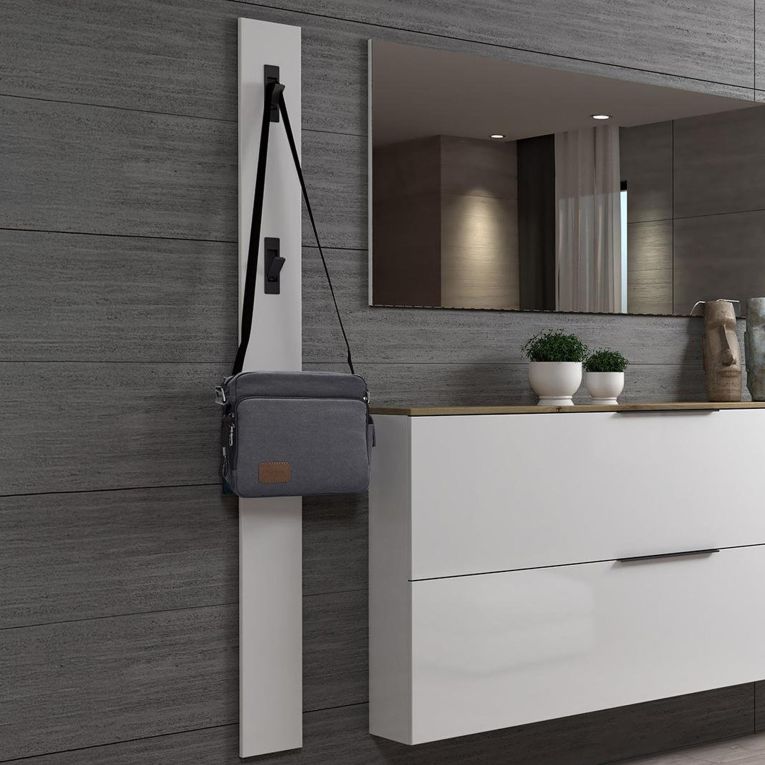 Pensile appendiabiti 15x170h cm 3 posti bianco lucido e antracite - Ascrea