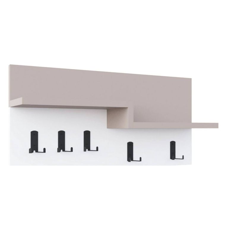 Pensile appendiabiti 65x31h cm 5 posti beige e bianco - Kilo