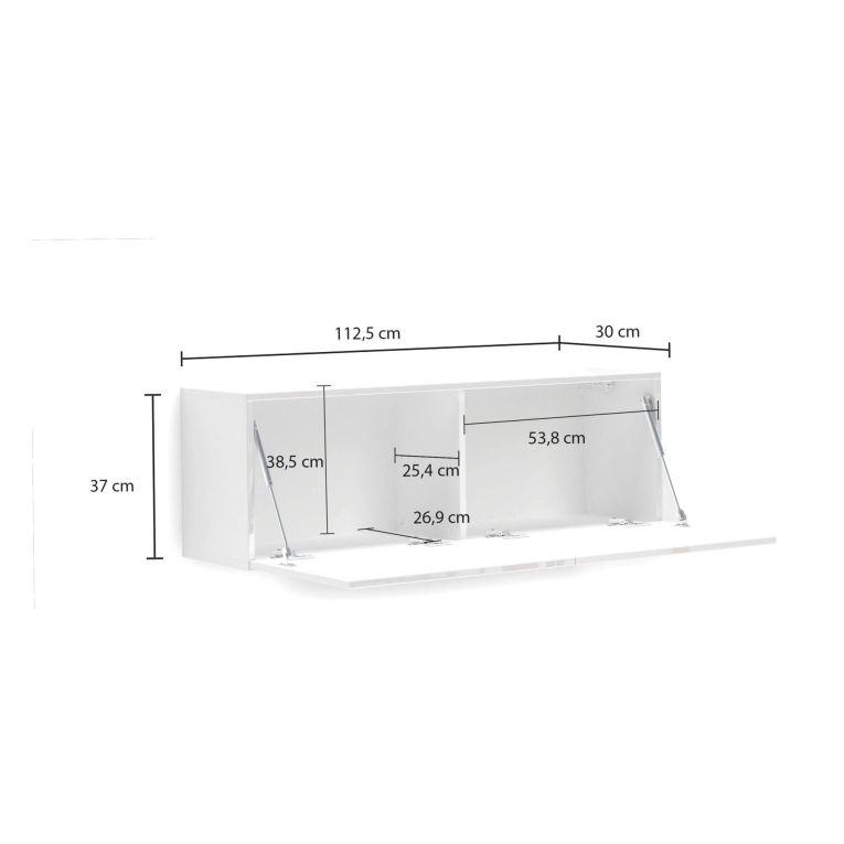 Pensile bagno 112x37h cm bianco lucido - Ostrense