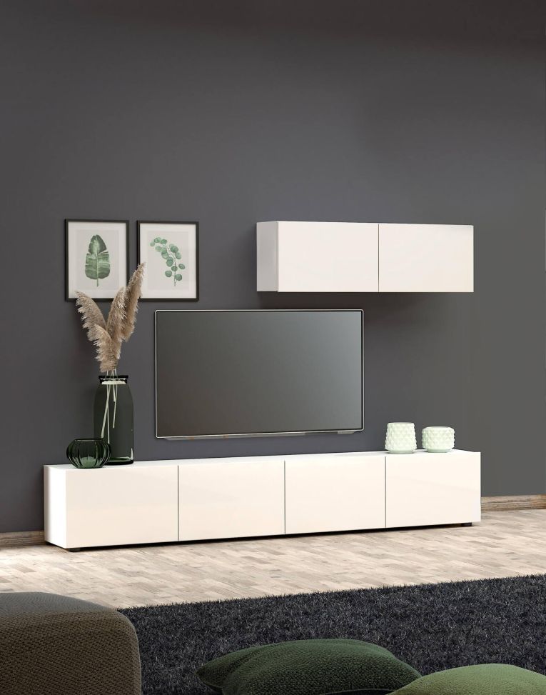 Pensile bagno 112x37h cm bianco lucido - Ostrense