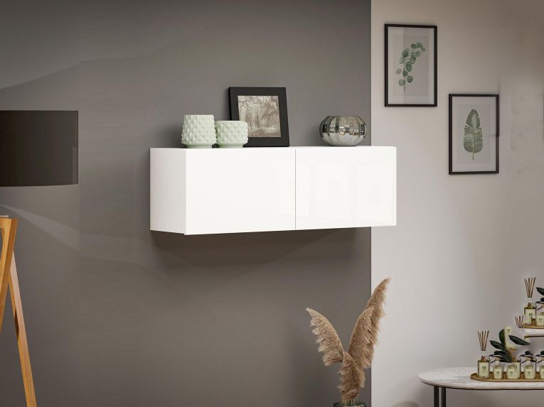 Pensile bagno 112x37h cm bianco lucido - Ostrense