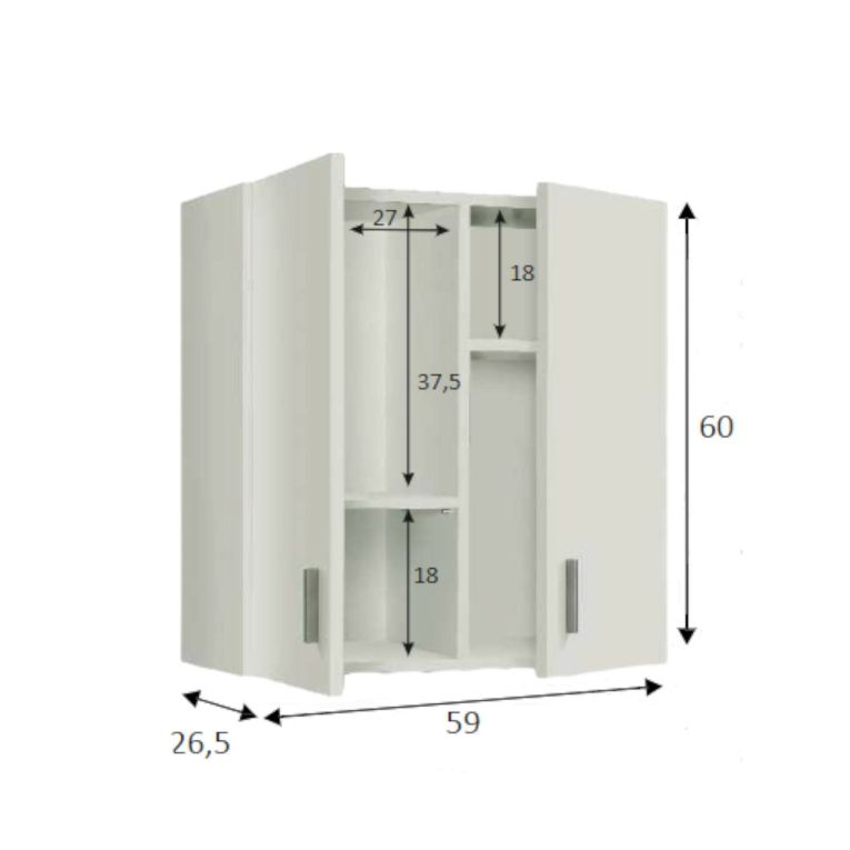 Pensile bagno 2 ante 60x60h cm bianco - Mors