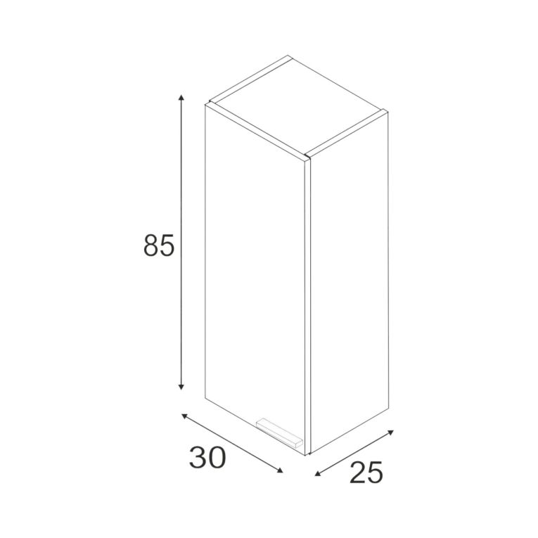 Pensile bagno modulabile 30x85h cm bianco lucido - Alcott