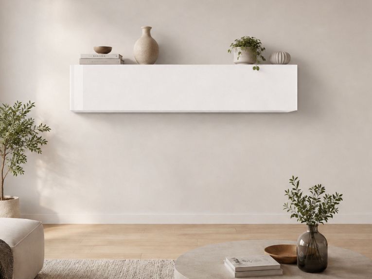 Pensile moderno 180x40h cm bianco lucido - Anette