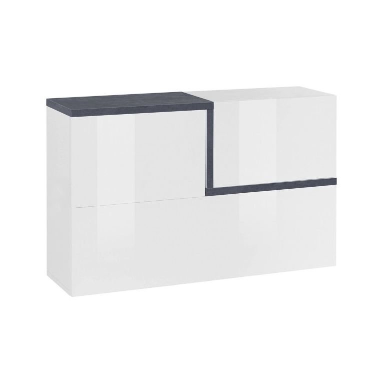 Pensile moderno 4 ante 100x63h cm bianco lucido e ardesia - Anico