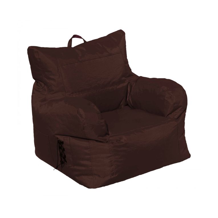Poltrona Ababa, Seduta imbottita, Divano singolo da salotto, Sedia con braccioli, Made in Italy, 75x65 h70 cm, Marrone