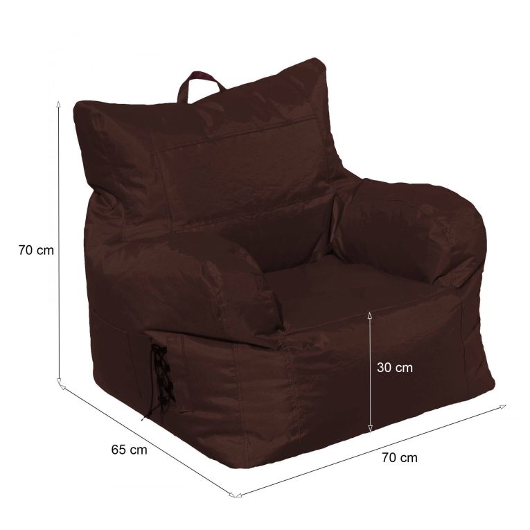 Poltrona Ababa, Seduta imbottita, Divano singolo da salotto, Sedia con braccioli, Made in Italy, 75x65 h70 cm, Marrone