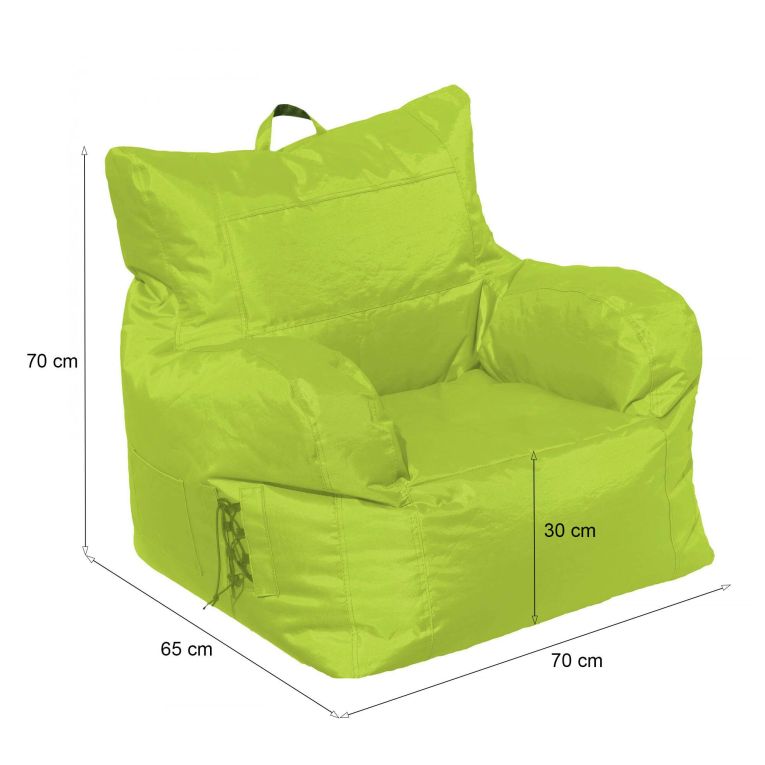 Poltrona Ababa, Seduta imbottita, Divano singolo da salotto, Sedia con braccioli, Made in Italy, 75x65 h70 cm, Verde