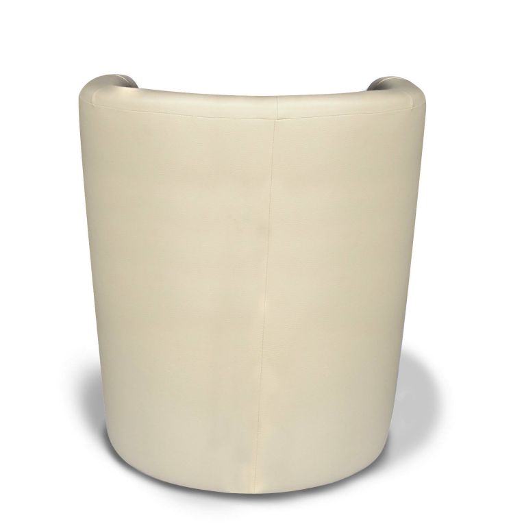 Poltrona Abrera, Poltrona da salotto, Seduta imbottita, Sedia con braccioli in ecopelle, 64x63h76 cm, Beige