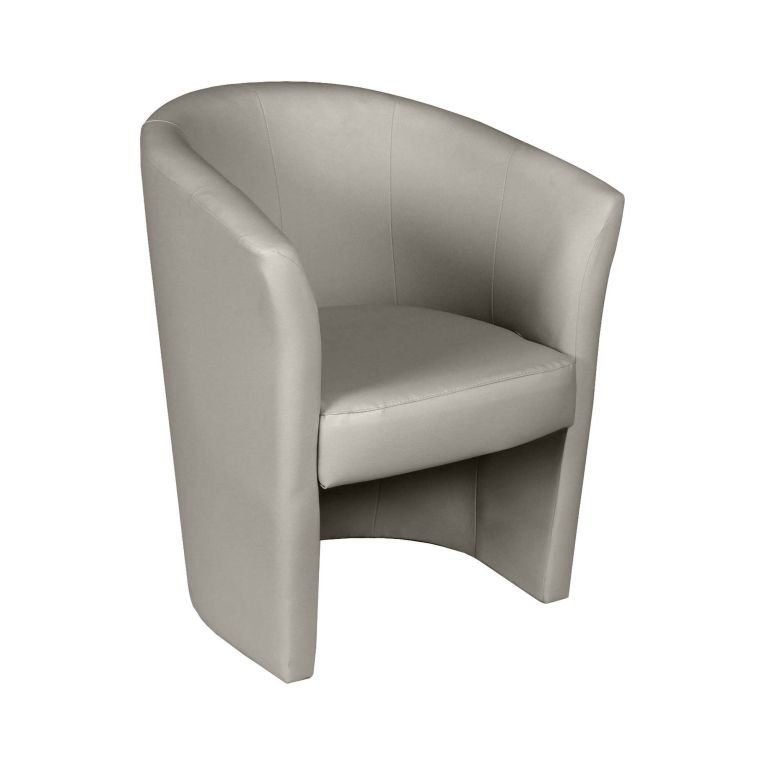 Poltrona Abrera, Poltrona da salotto, Seduta imbottita, Sedia con braccioli in ecopelle, 64x63h76 cm, Grigio