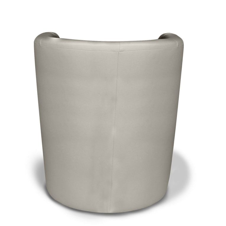 Poltrona Abrera, Poltrona da salotto, Seduta imbottita, Sedia con braccioli in ecopelle, 64x63h76 cm, Grigio