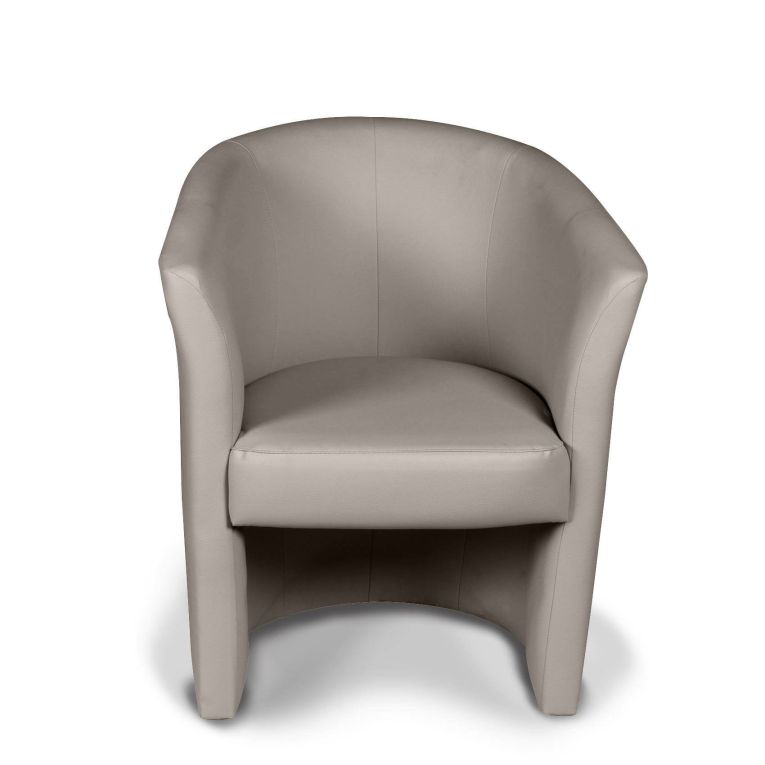 Poltrona Abrera, Poltrona da salotto, Seduta imbottita, Sedia con braccioli in ecopelle, 64x63h76 cm, Grigio