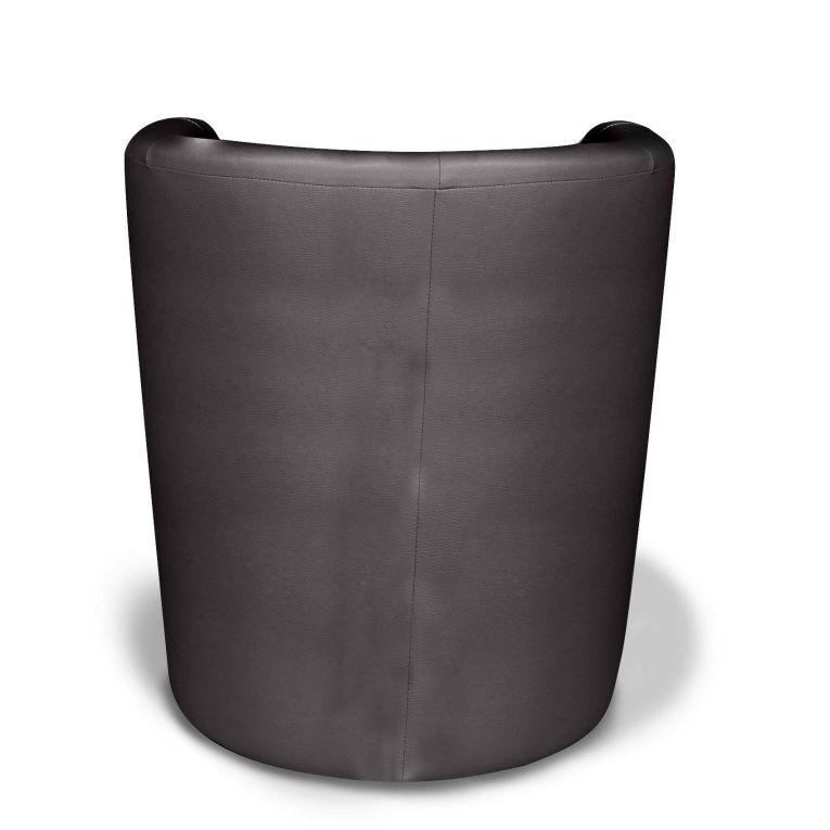 Poltrona Abrera, Poltrona da salotto, Seduta imbottita, Sedia con braccioli in ecopelle, 64x63h76 cm, Nero
