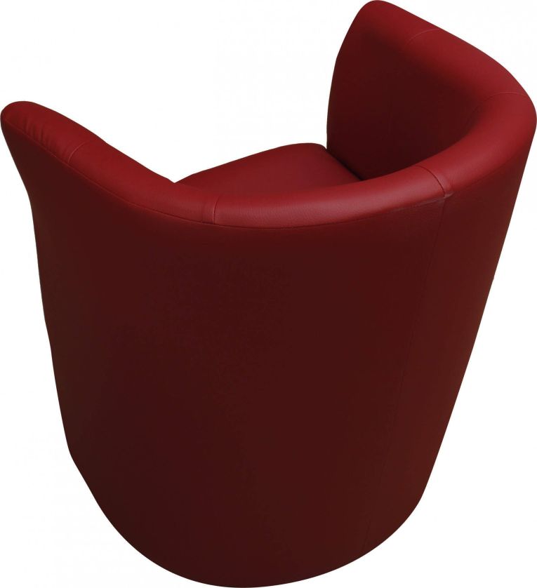 Poltrona Abrera, Poltrona da salotto, Seduta imbottita, Sedia con braccioli in ecopelle, 64x63h76 cm, Rosso