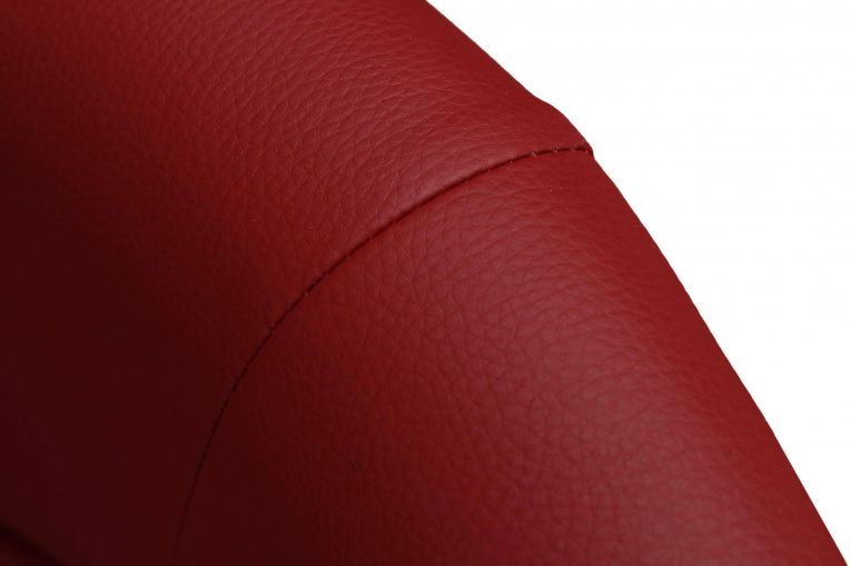 Poltrona Abrera, Poltrona da salotto, Seduta imbottita, Sedia con braccioli in ecopelle, 64x63h76 cm, Rosso