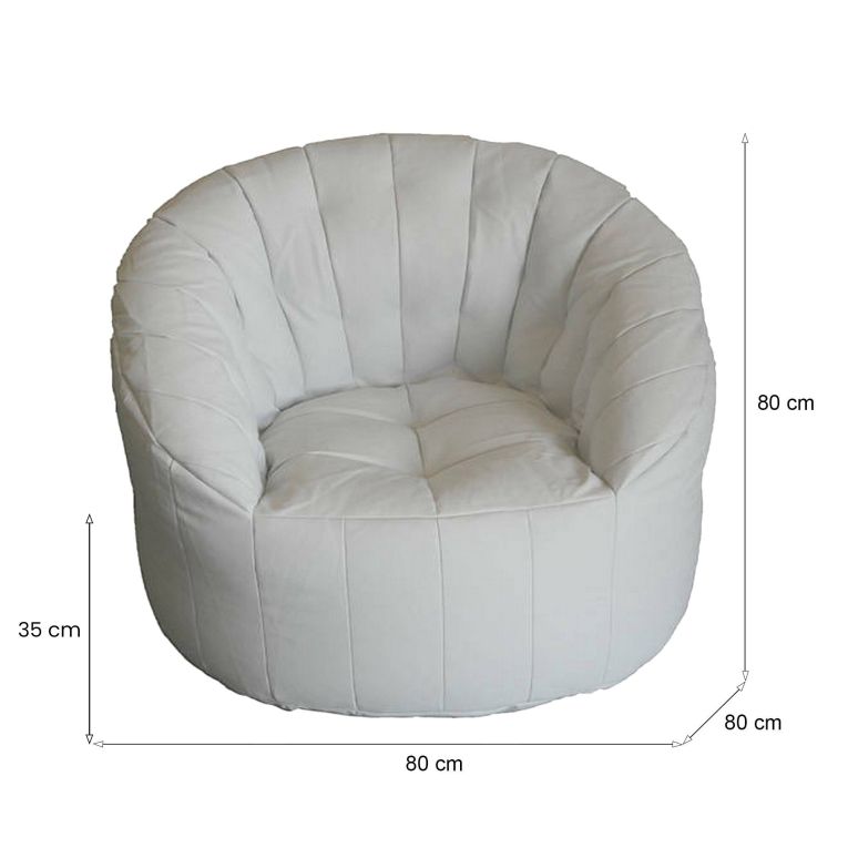 Poltrona Abrex, Seduta imbottita, Divano singolo da salotto, Sedia con braccioli, Made in Italy, 80x80 h80 cm, Bianco