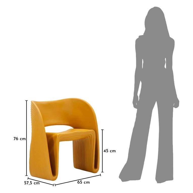 Poltrona Arancione Senape Adatto per Indoor-outdoor Braccioli 59x79x68h cm, Altezza Seduta 45 cm - Galire