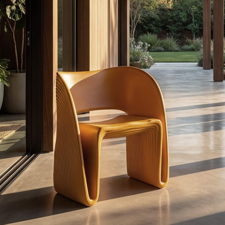 Poltrona Arancione Senape Adatto per Indoor-outdoor Braccioli 59x79x68h cm, Altezza Seduta 45 cm - Galire