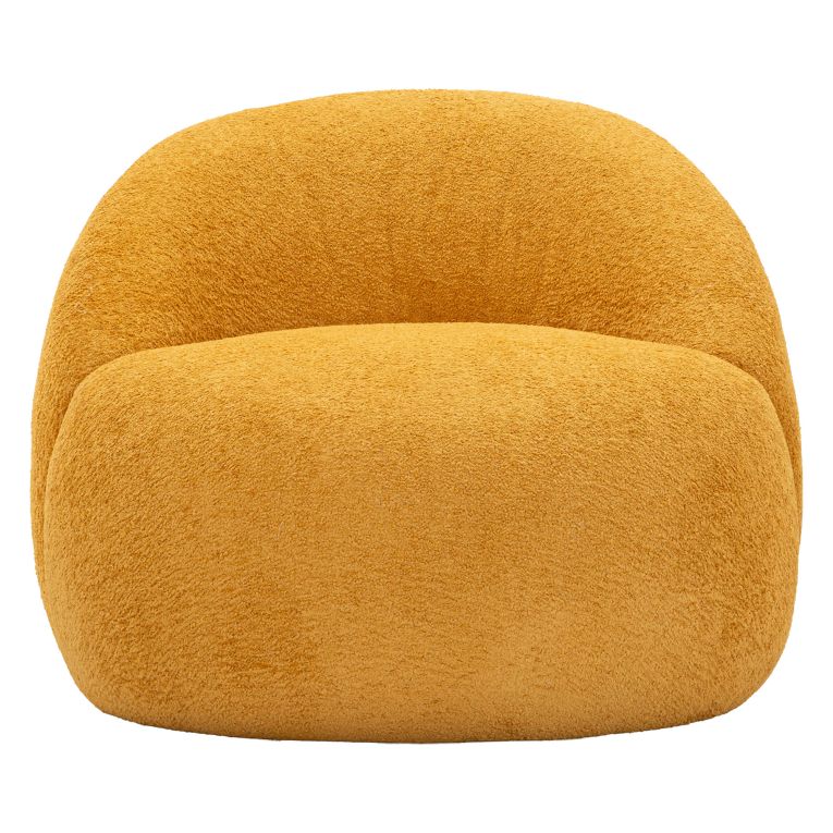Poltrona Arancione Senape Rivestimento in Tessuto Bouclè Braccioli 80x56x83h cm, Materiale Struttura in Tessuto - Nubra