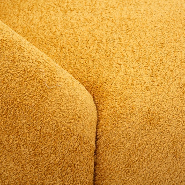 Poltrona Arancione Senape Rivestimento in Tessuto Bouclè Braccioli 80x56x83h cm, Materiale Struttura in Tessuto - Nubra