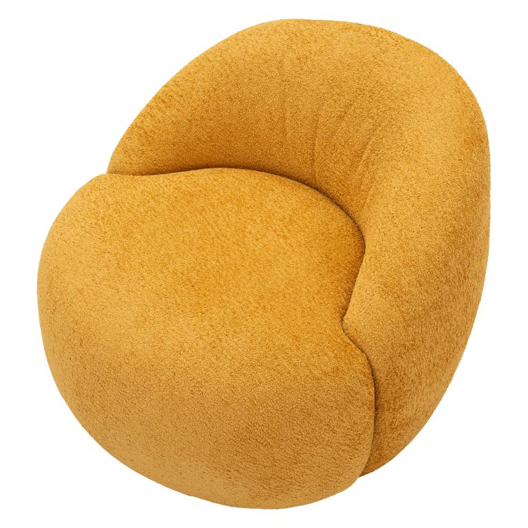 Poltrona Arancione Senape Rivestimento in Tessuto Bouclè Braccioli 80x56x83h cm, Materiale Struttura in Tessuto - Nubra