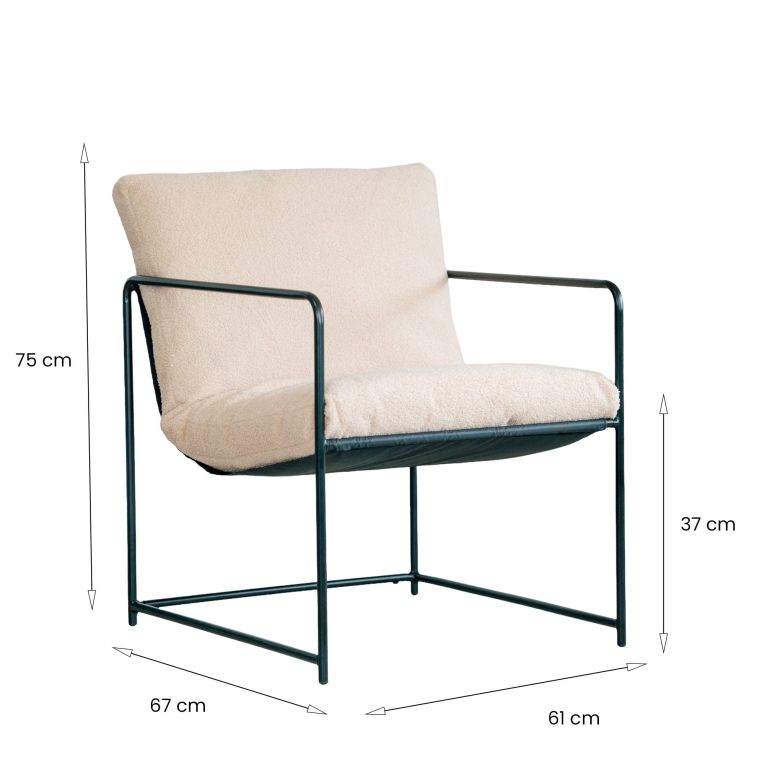 Poltrona Beige set da 2 Braccioli 61x67x75h cm, Peso Supportato 120 kg - Appare