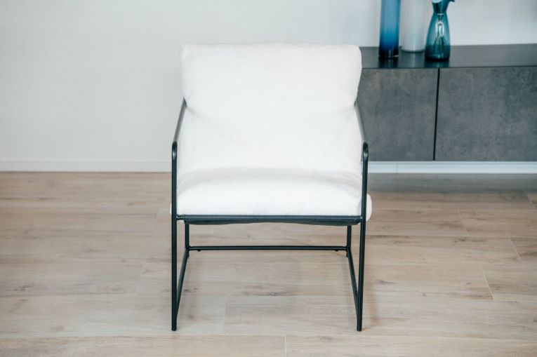 Poltrona Bianco Braccioli Peso Supportato 120 kg 61x67x75h cm, Materiale Struttura in Metallo - Appare
