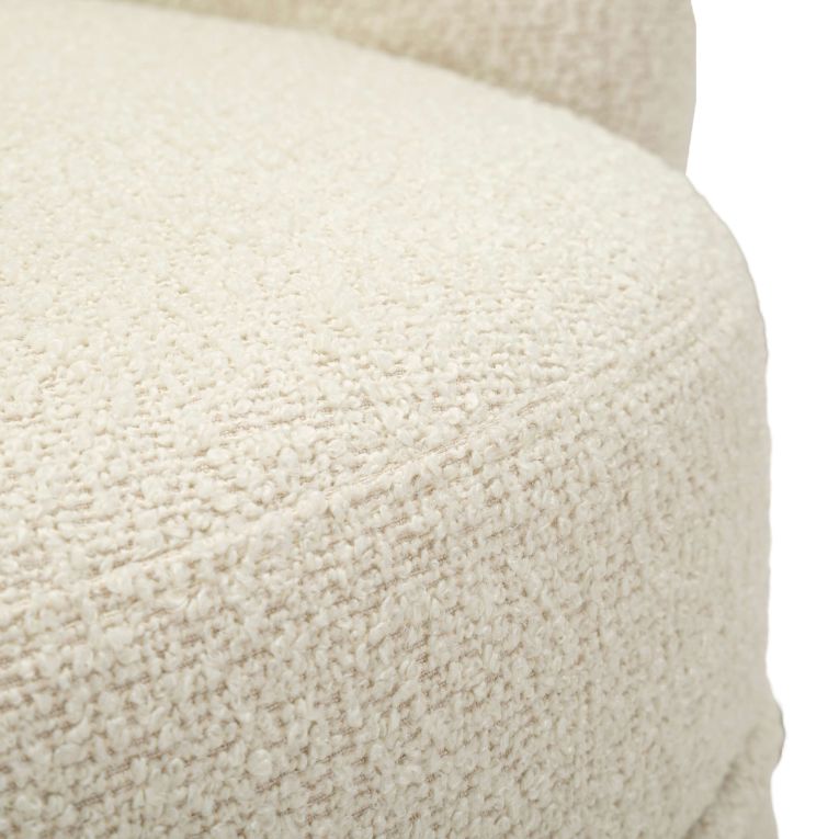 Poltrona Bianco Crema Nero Base Girevole Braccioli 70x72x75h cm, Materiale Struttura in Legno Nobilitato - Morond