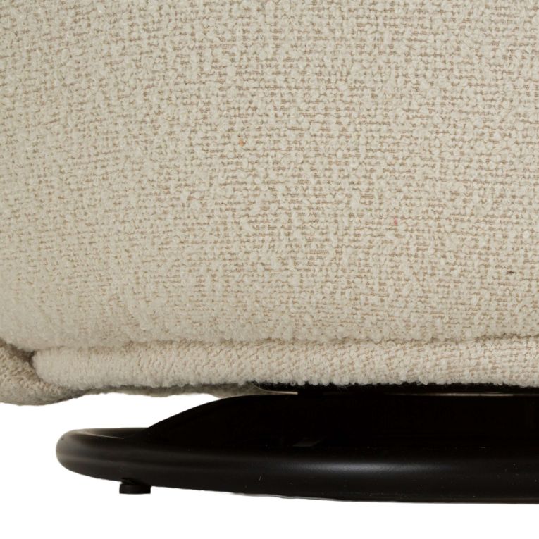 Poltrona Bianco Crema Nero Base Girevole Braccioli 70x72x75h cm, Materiale Struttura in Legno Nobilitato - Morond