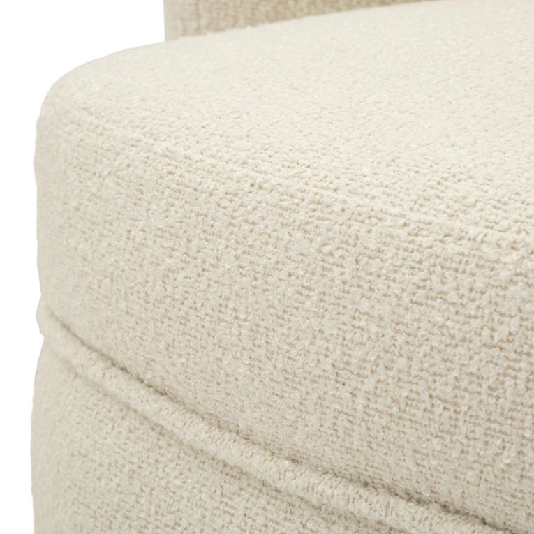 Poltrona Bianco Crema Nero Base Girevole Braccioli 70x72x75h cm, Materiale Struttura in Legno Nobilitato - Morond